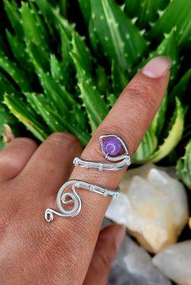 Amethyst Snake Ring