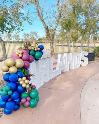 Marquee letters and balloons are the perfect combo