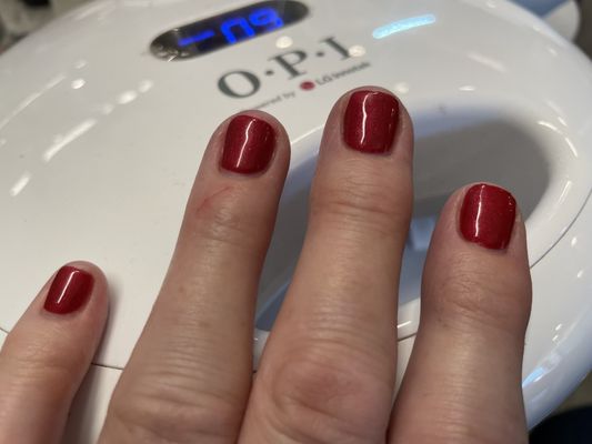 OPI gel "The Guilt Under My Kilt", mani lasted for weeks despite heavy duty holiday chores