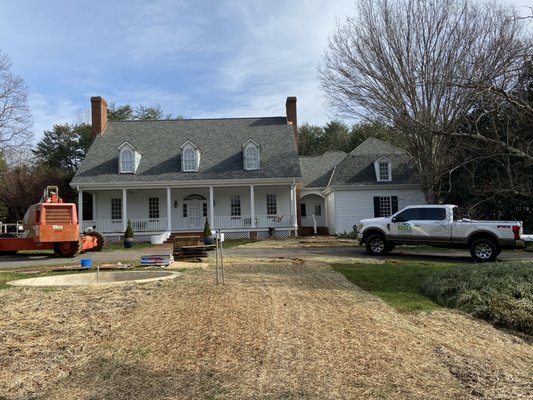 Hayes Roofing doing a job in Nc. In the certainteed Belmont collection.