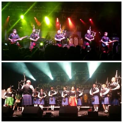 Top: Red Hot Chili Pipers, Bottom: City of Dunedin Pipe Band at Dunedin Celtic Festival