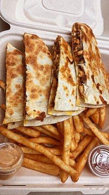 Chicken Quesadilla W/Fries