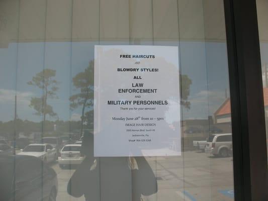 On door of the Armed Forces Career Center in Atl. Bch