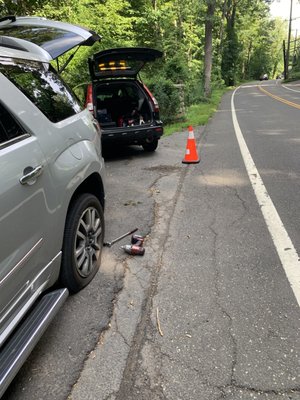 Changing a flat tire