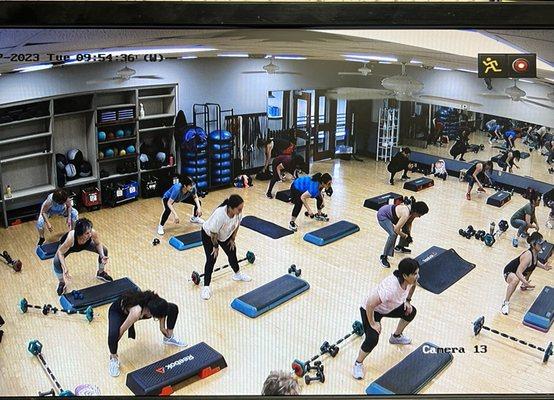 Aerobics Room features Suspended Dance Floor -- Lots of Space for Your Workout Experience