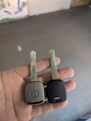 Spare key for an older Honda