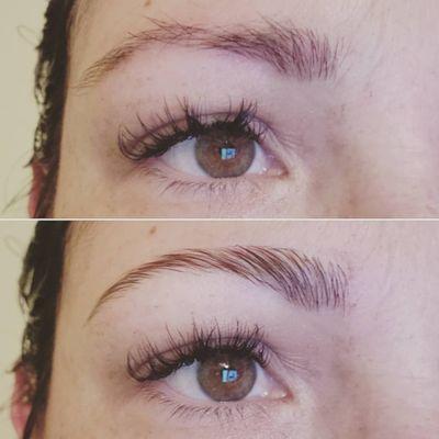 Before and After Brow Lamination