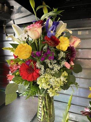 MIXED FRESH FLOWER ARRANGEMENT $65