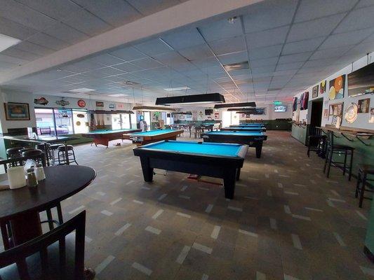 7 Diamond 3.5' x 7' pool tables, 1 Brunswick Gold Crown 9' table, 1 Brunswick Gold Crown Snooker table, 1 - Three Cushion Billiard table