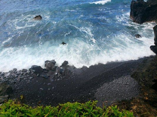 Black sand beach