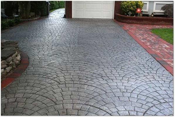 This is an example of stamped concrete as a driveway.