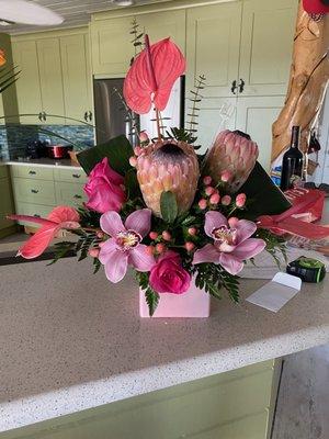 Beautiful birthday "tropical" arrangement