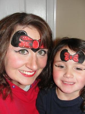 Mommy & me Minnie Mouse face painting