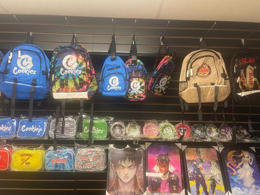 Bags, trays, posters and fanny packs