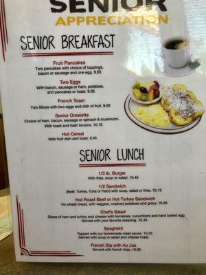 Senior menu