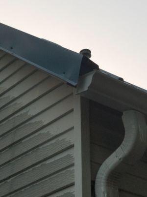 Second area of improper roof/gutter tie-in.