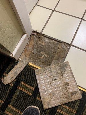 Tiles were not attached, on top of dirt