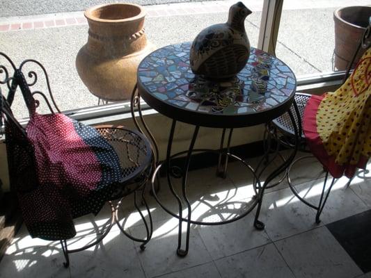 Wrought-Iron Bistro set adorned with Talavera tiles