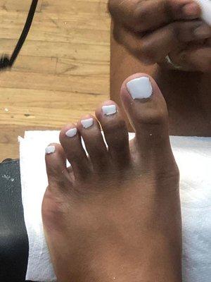 Badly painted toes