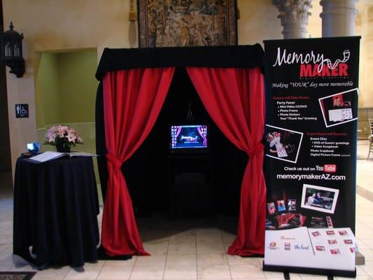 Our booths are customized for your event.  Choose a color for the background that matches your event colors.