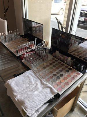 Susan's makeup workstation.  You will leave looking great