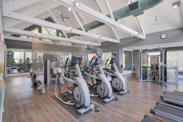 24-Hour Fitness Center with Cardio Equipment, TRX, Free Weights, & On-Demand Fitness