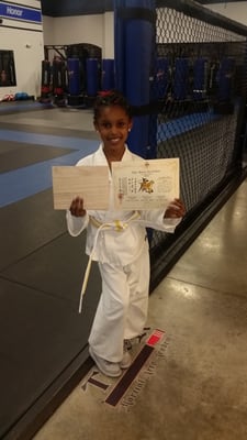 My baby earned her next belt!! One step closer to her BLACK belt