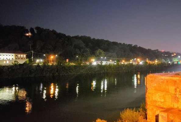 Along the Kanawha River at Night near Haddad Park in Downtown Charleston