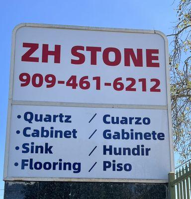 Z H STONE GROUP,INC.
 WHOLESALE COMPANY
 GRANITE. QUARTZ. CABINET. FLOORING. SINK. FAUCET.TOOLS