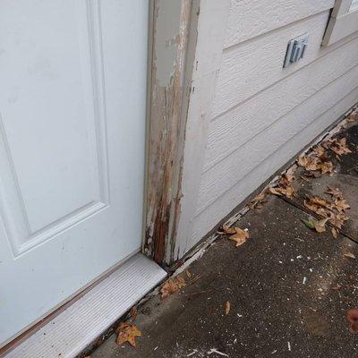 The single most common repair on homes is the back door frame.