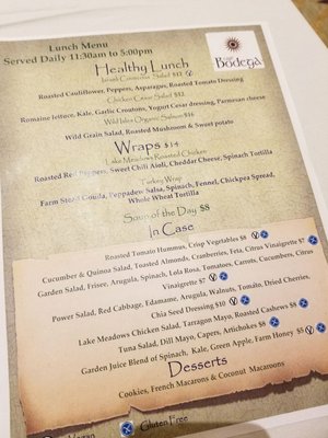 Their Lunch Menu