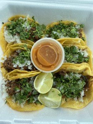 Barbacoa tacos, buy five get one free