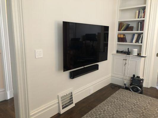 60" Samsung and a Sonos Sound Bar