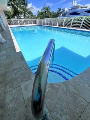 New pool railing installed