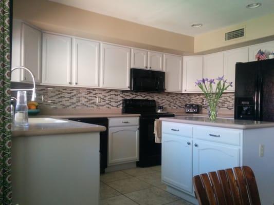 Kitchen painted with Benjamin Moore Advance in Abalone. Thanks for your help Jeremiah!