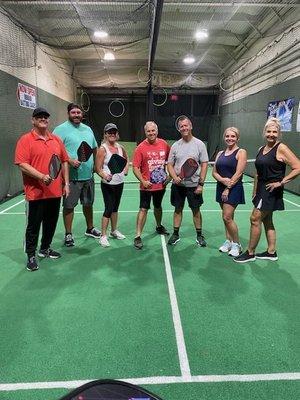 Pickleball learn to play clinic graduates.