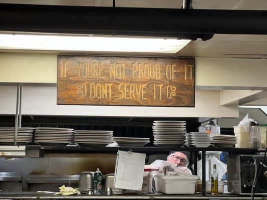 This sign is ONLY hanging in the kitchen so that the guests can see it. Shame on you!