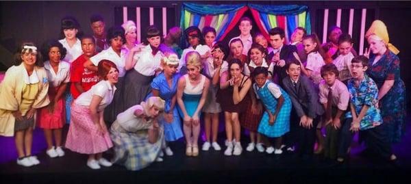 The beautiful cast of "Hairspray Jr." before one of their six SOLD-OUT performances - July/August 2015