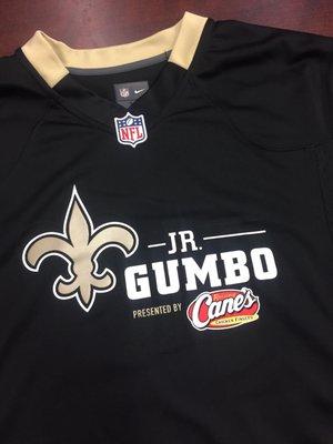 Thanks to Raisin Canes for choosing us to decorate the Jr. Gumbo mascot jerseys.