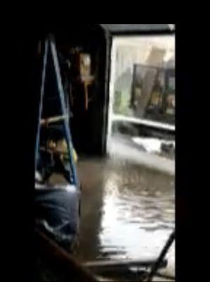 garage flooded due to rainwater