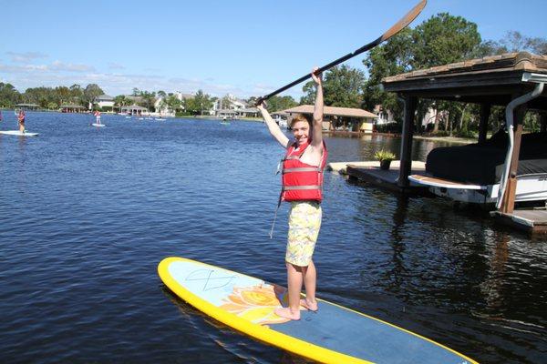 Middle School Paddle Boards on our beautiful lake.