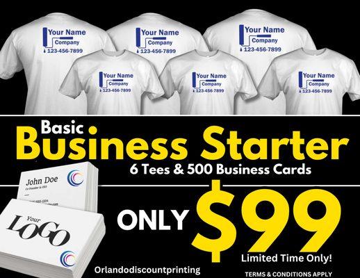 For a limited time only our business starter is great for those starting a new business or just need to get a quick restock