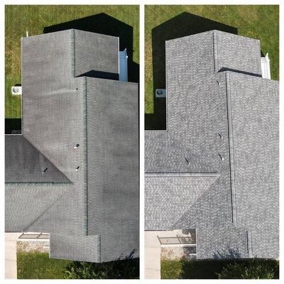 Roofing before and after