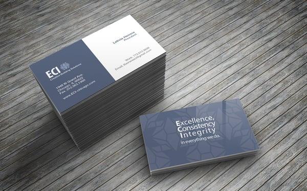 ECI print and design for business cards.