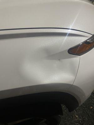 Right front is not fixed, insurance gave $100 towards this part of the car. At least could've fixed the chipped paint.