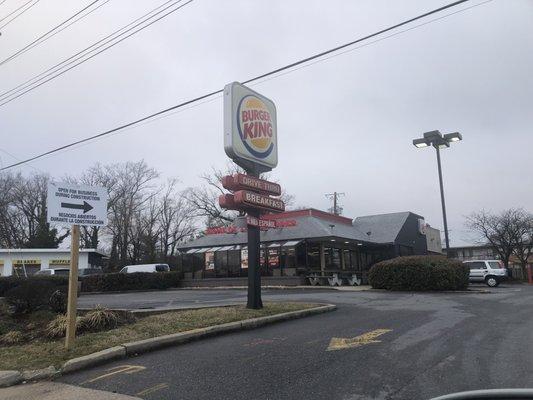 Entrance to parking and drive through