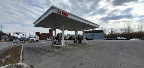 View of the gas pumps.