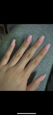 Full set with natural light pink dip powder