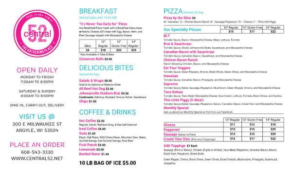 Our Latest (July 2023) Food & Drinks Menu.   We also offer Ice Cream treats!