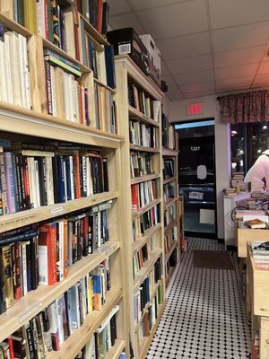 Wall of books by genre